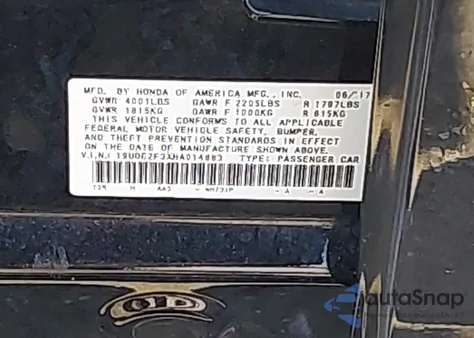 2017 Acura Ilx Acurawatch Plus Package from USA, damaged, VIN 19UDE2F3XHA014883